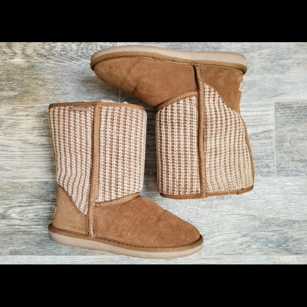 Minnetonka Forsyth Chestnut Suede/Sheepskin/Knit Boots